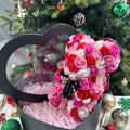25cm Artificial Teddy Rose Flower Bear with Box Romantic Valentines Day Gift