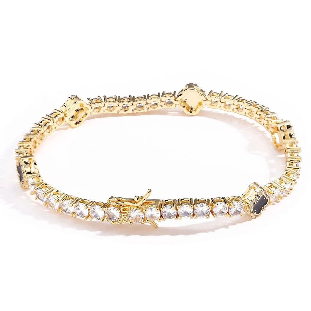 Fashion Design Dainty Tennis Chain Gold/Silver Plated Zircon Bracelet Jewelry for Men Women